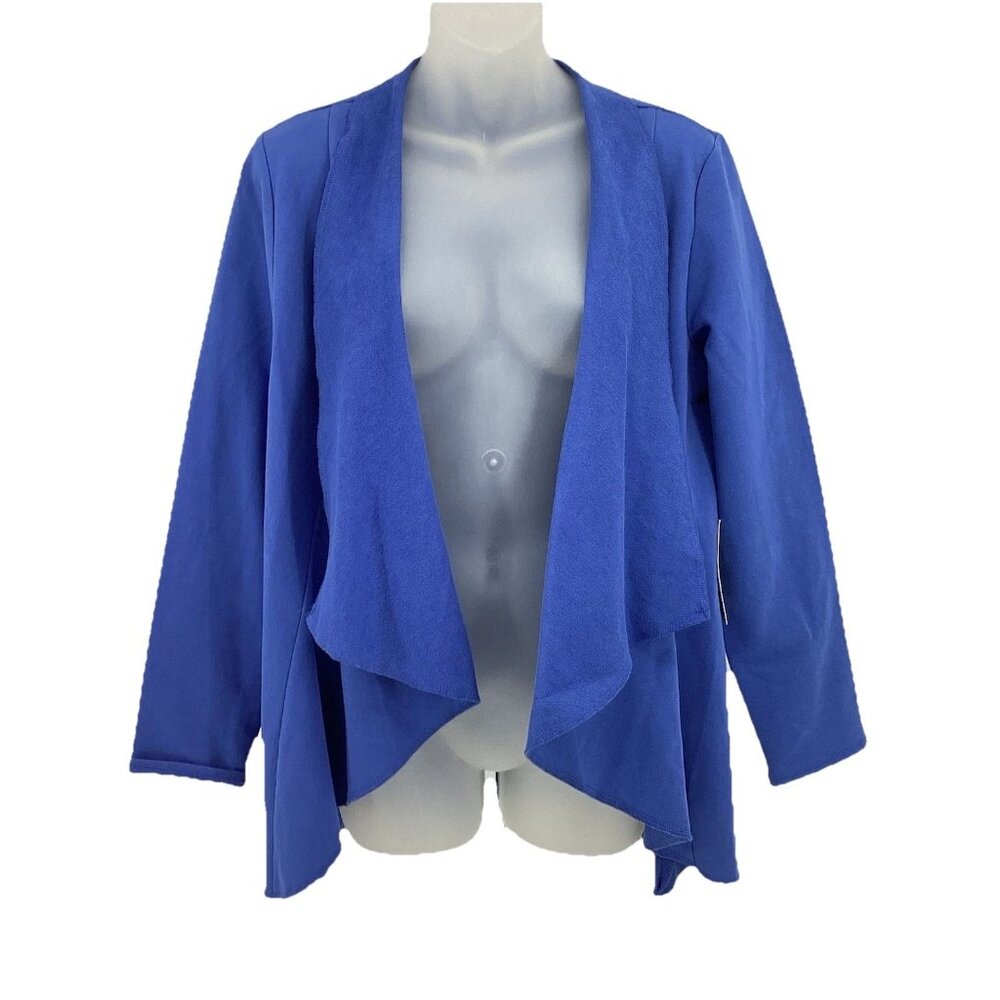 Habitat Women's French Terry Drape Front Jacket Long Sleeve Blue Size M Org $100